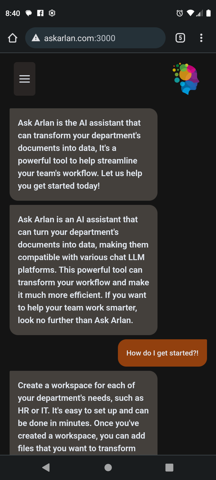 Chatbot Screenshot 2